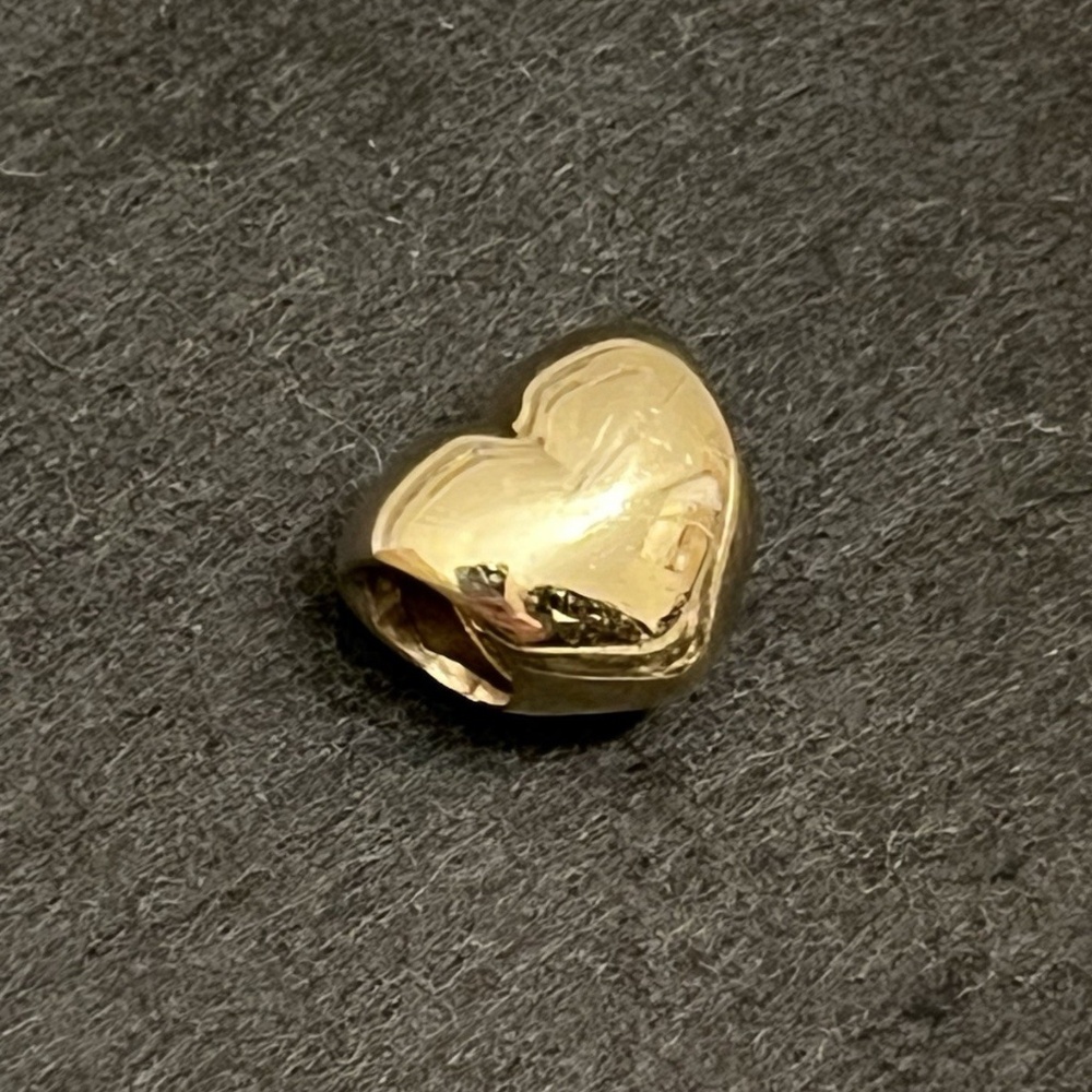 3.1g solid 14k gold retired Pandora puffy heart charm bead G585 ALE 750119 heavy